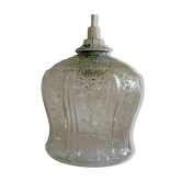 Suspension Tulip glass to relief transparent vintage