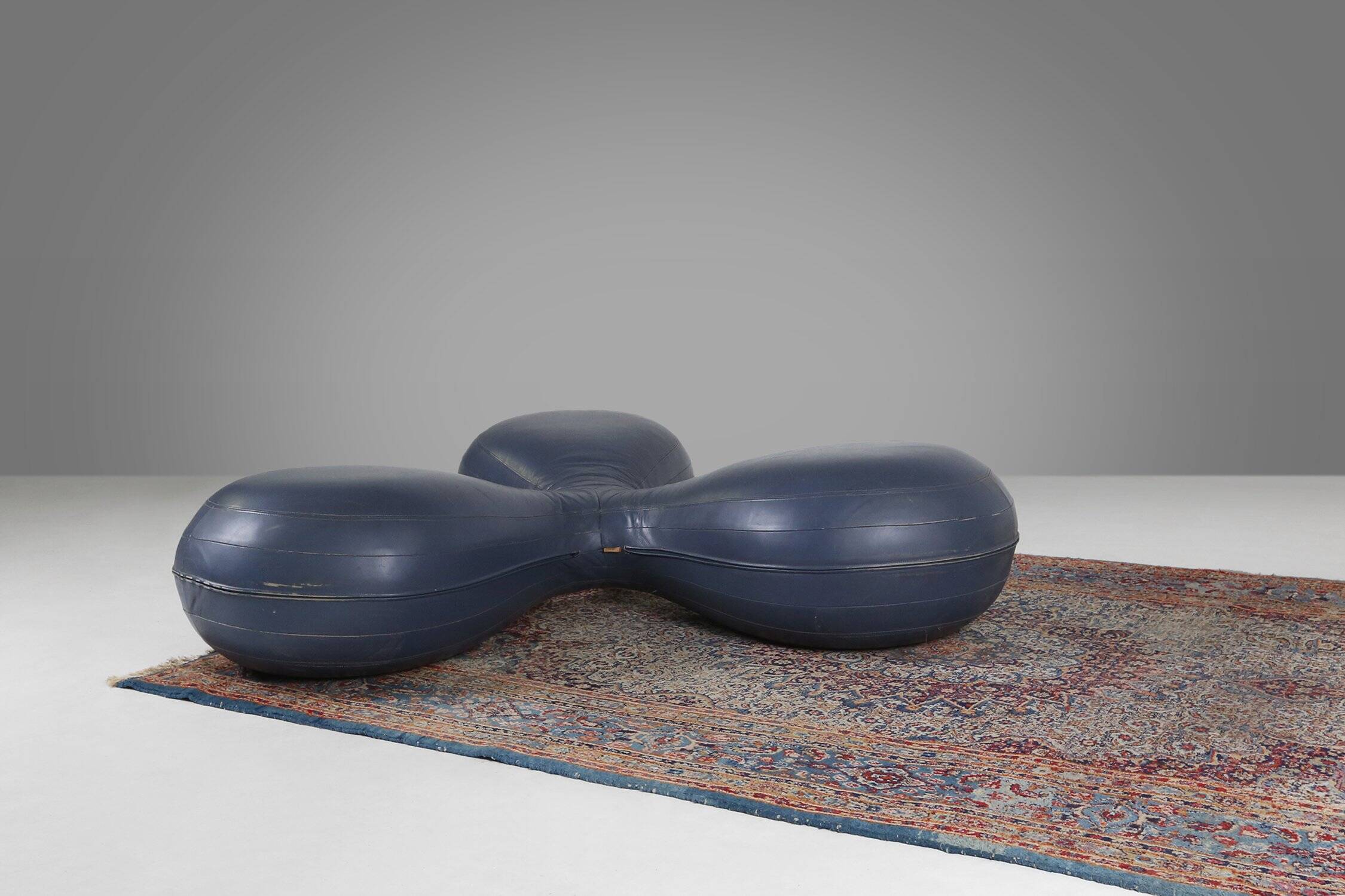 Leather Pouf by Lowie Vermeersch for Durlet, Belgium 1999