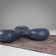 Leather Pouf by Lowie Vermeersch for Durlet, Belgium 1999