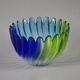 Vintage 1980s Walther Glas 'Solaris' Art Glass Swirl Bowl.