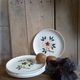 Five flowery dessert plates from continental earthenware