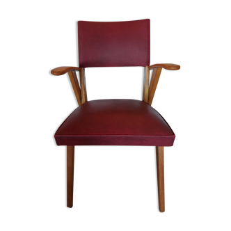 Fauteuil scandinave rouge foncé