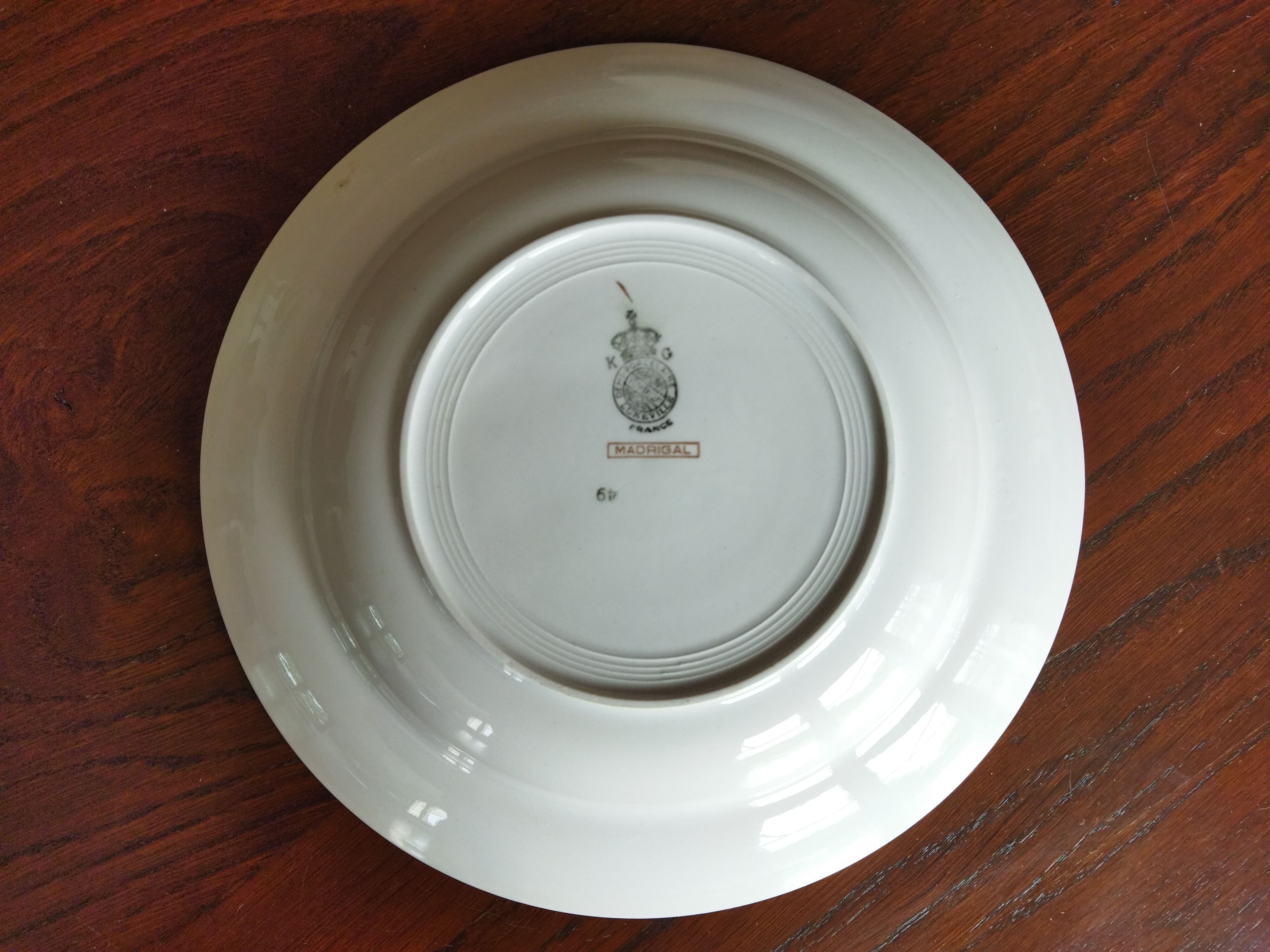 12 K&G Lunéville soup plates, Madrigal model
