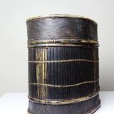 "Tampung" box, bamboo and leaf Indonesia, Lombok early 20th century