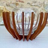 Danish teak and glass centerpiece by Fritz Hansen