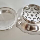 Antique Coquillor butter dish in silver-plated metal