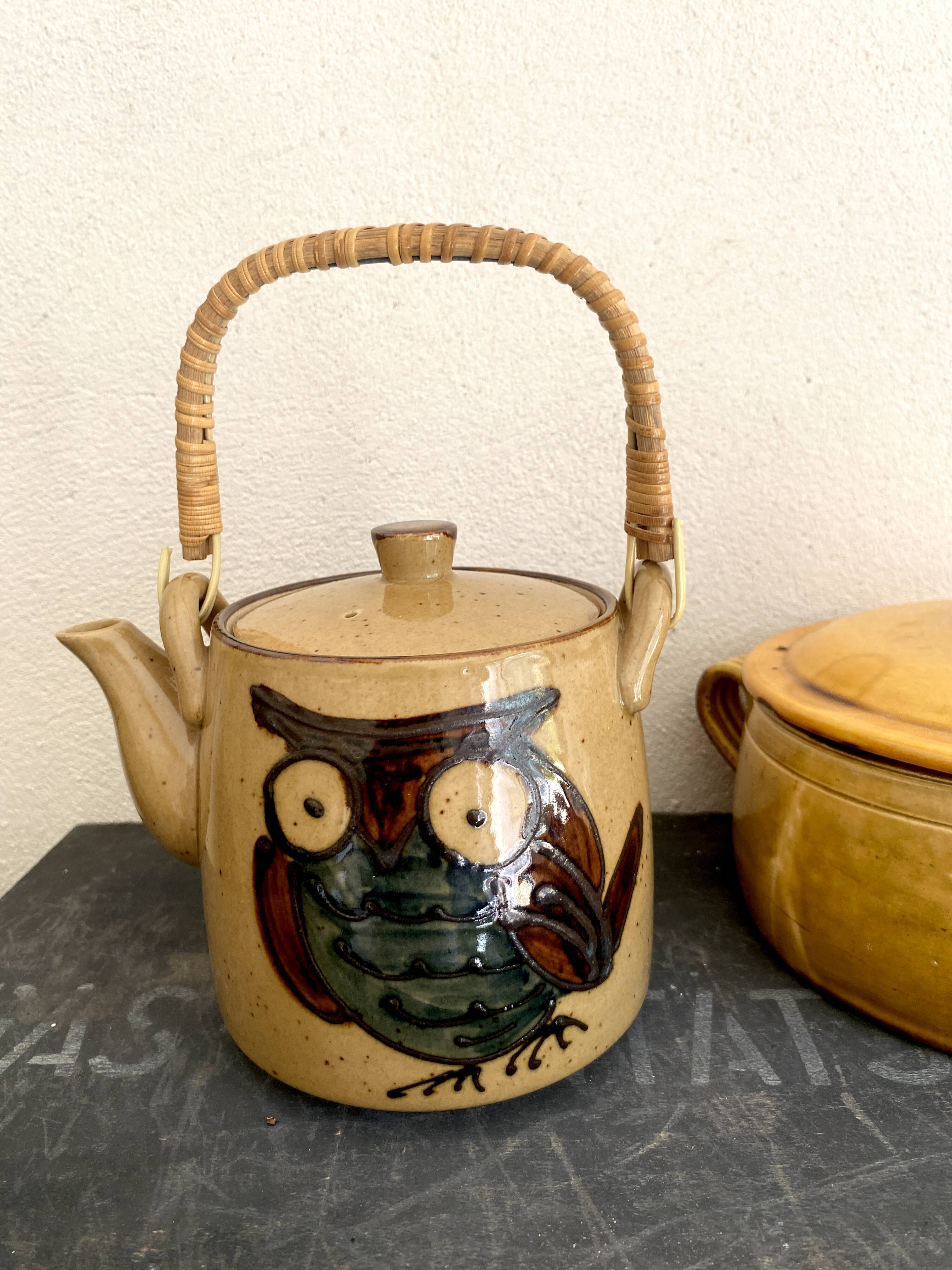 Glazed ceramic teapot, 1980s