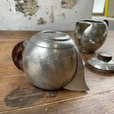 Art Deco pewter teapot set René Delavan