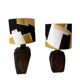 Brutalist wooden lamps