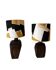 Paire de lampes brutalistes en bois