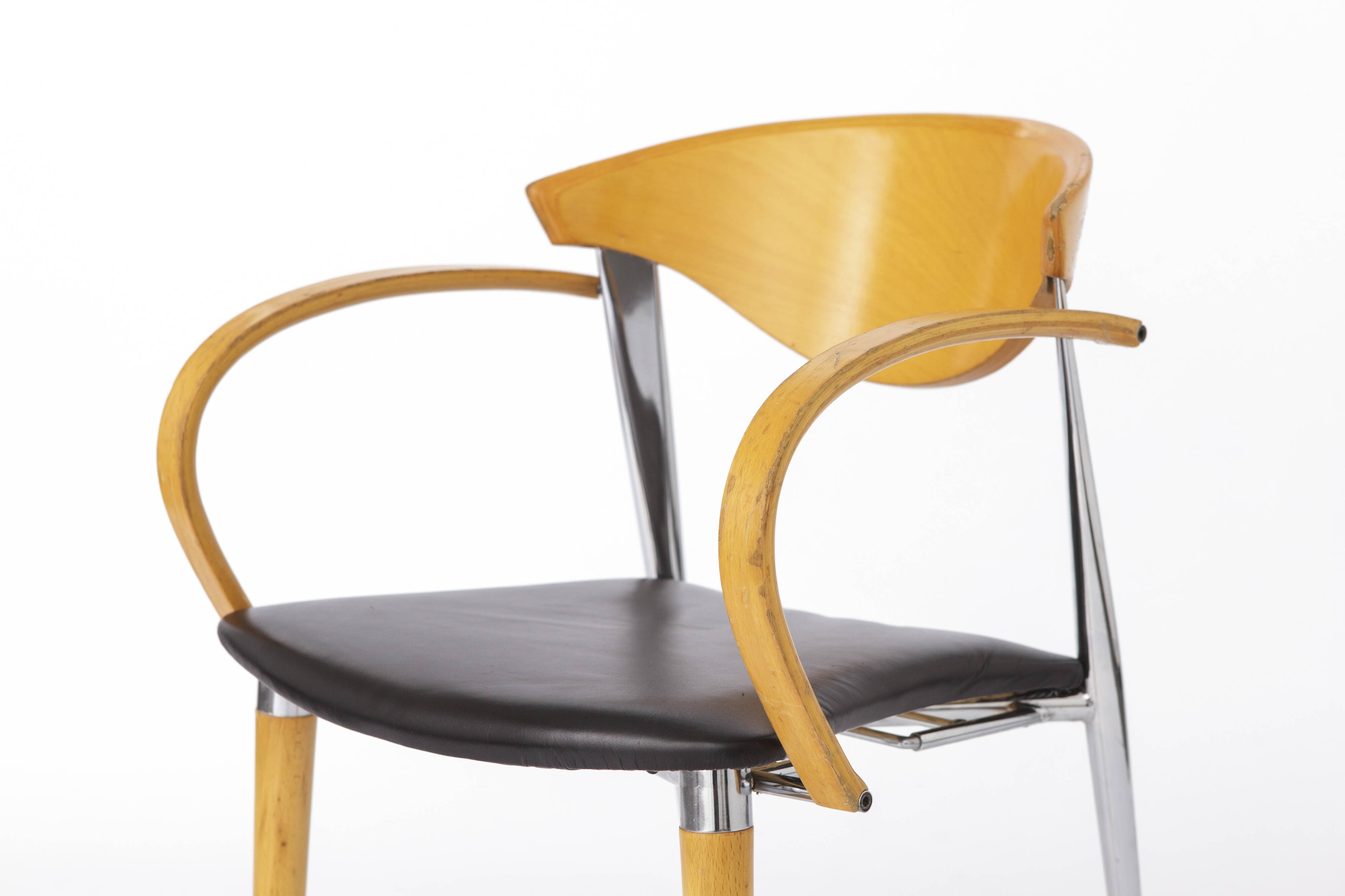 4 Chaises Vintage 1980, par Capdell, Espagne, Modèle : Paco, Empilables