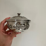 Antique silver-plated box with floral decoration