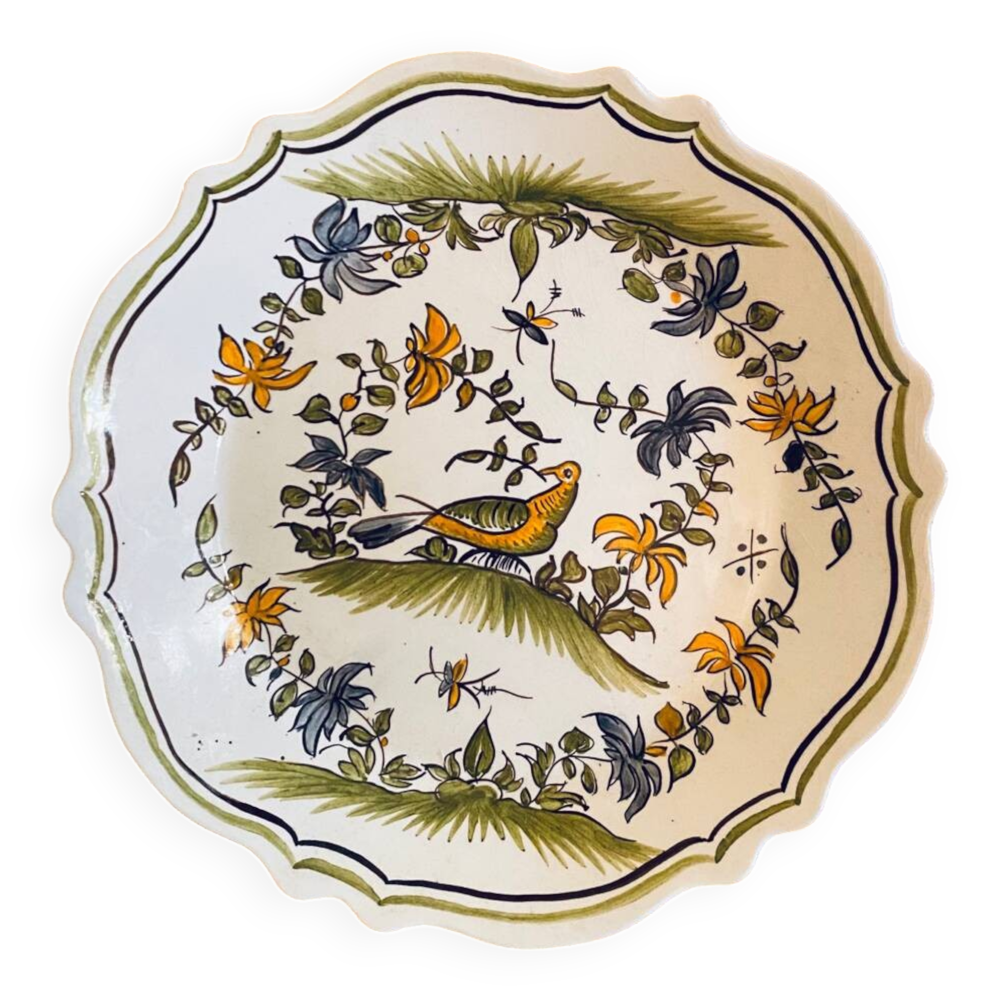 Hand painted Moustiers plate