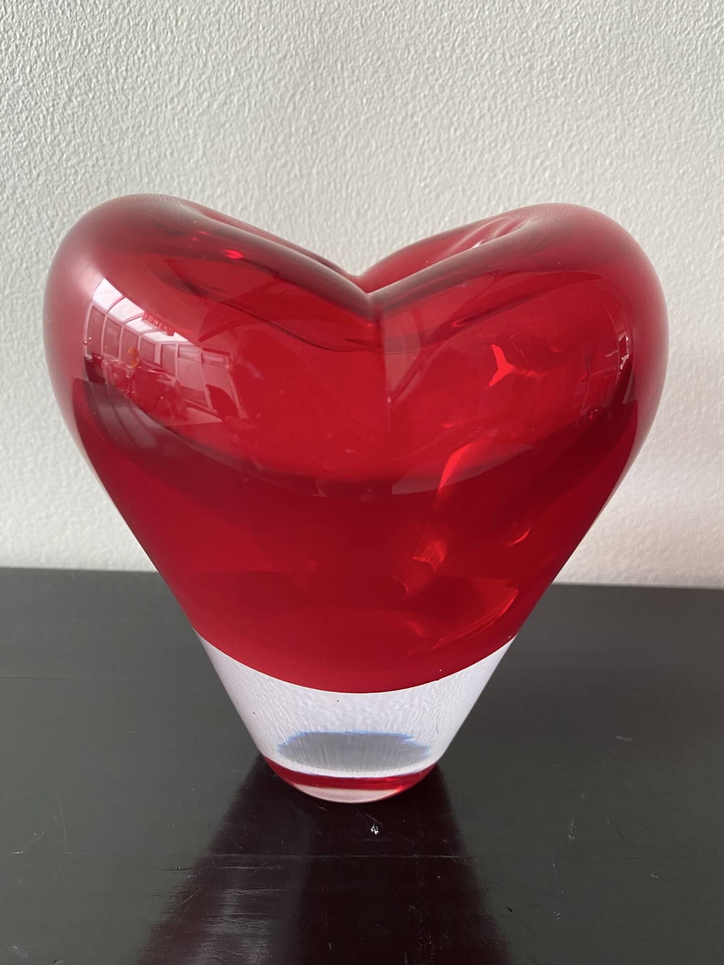 Red Heart Vase Murano attributed to Salviati by Maria Christina Hamel