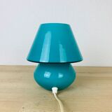 Lampe champignon verre bleu Domec
