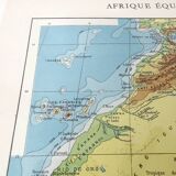 Antique map of French equatorial and western Africa in 1950 43x43cm