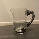 Pewter and crystal carafe