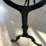 Oak bistro table and cast iron legs