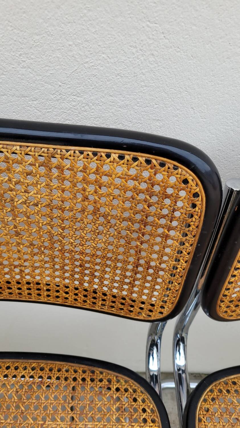 Set of 4 Marcel Breuer cesca black b32 chairs