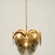 60s large brass ceiling chandelier with large round glass plates