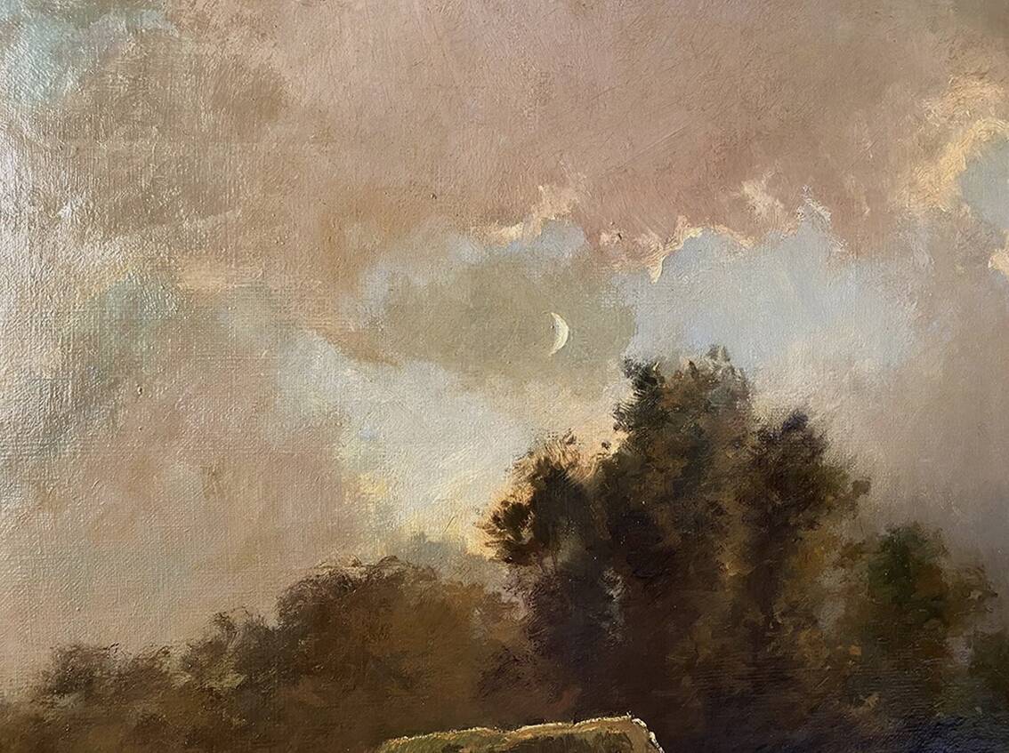 Alexandre Aymar Pezant (1846 – 1916) "The Return of the Herd". Large HST