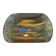 vide-poche en métal émaillé, coloris brun-orange, forme rectangle-ovale