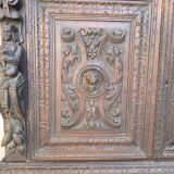 Renaissance oak library buffet from the 19th century.