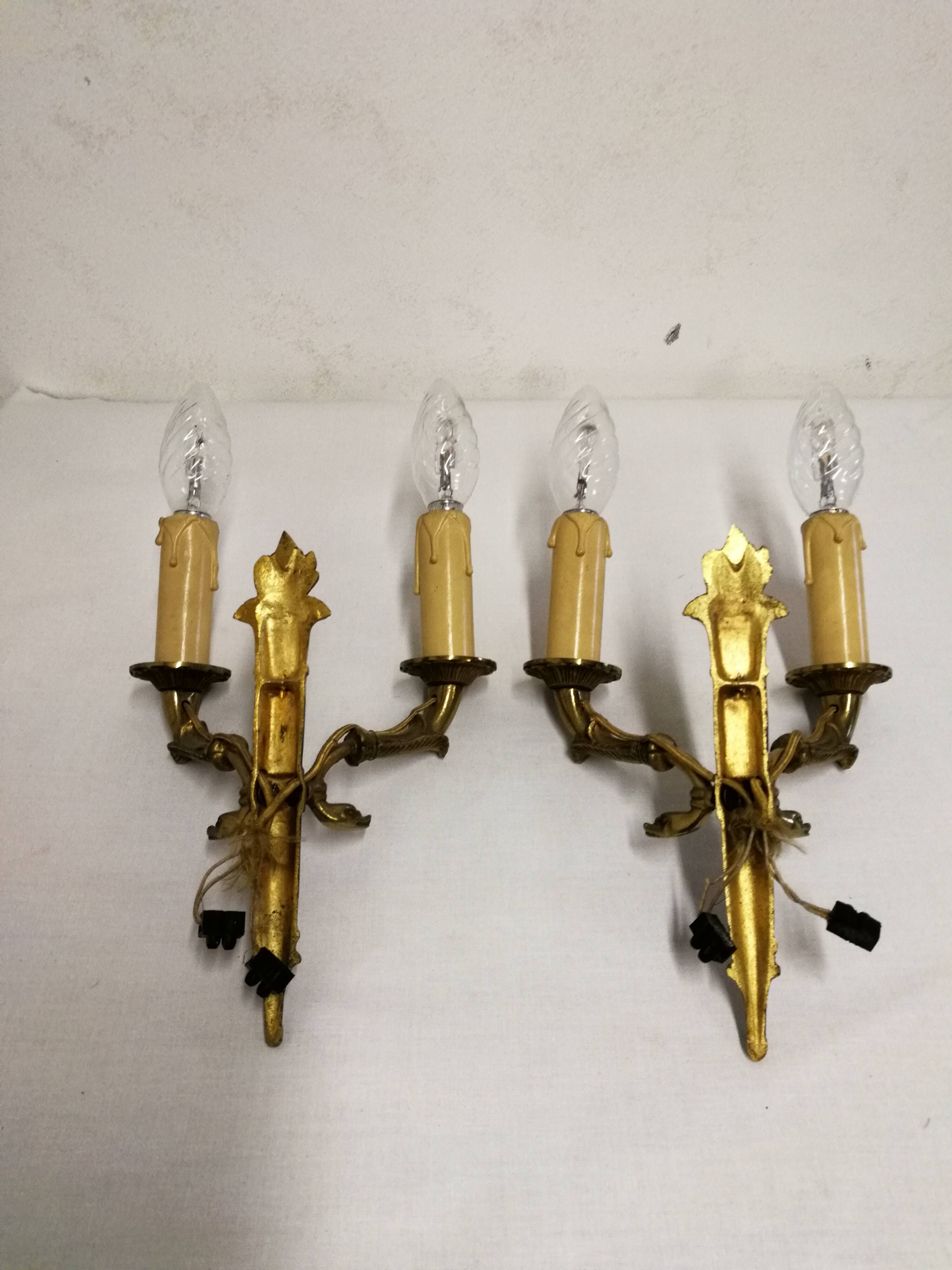 Pair Of Brass Sconces