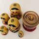 Traditional vintage Russian Matryoshka dolls series of 6