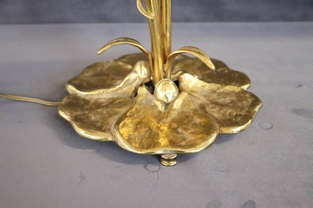 Vintage Brass And Glass Table Lamp, 1980s