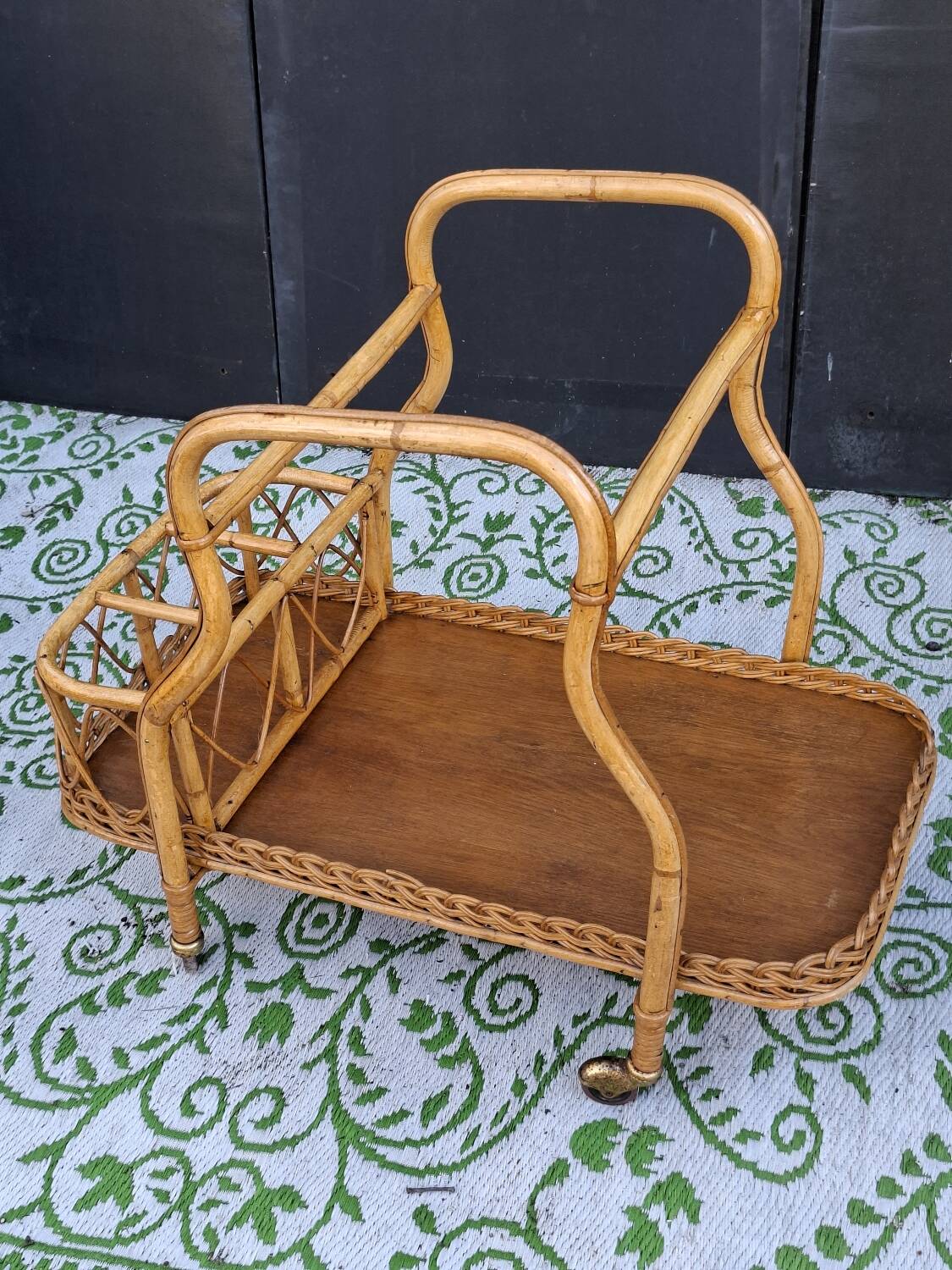 Bamboo serving cart