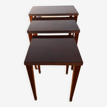 Directoire style mahogany nesting tables, circa 1950/1960.