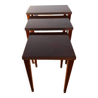 Directoire style mahogany nesting tables, circa 1950/1960.