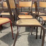 Set of 10 mismatched industrial chairs vintage mullca