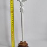 Biomorphic-inspired sculpture, on an industrial wooden base, 27 cm