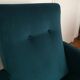 Armchair  50/60 years, duck blue velvet restored
