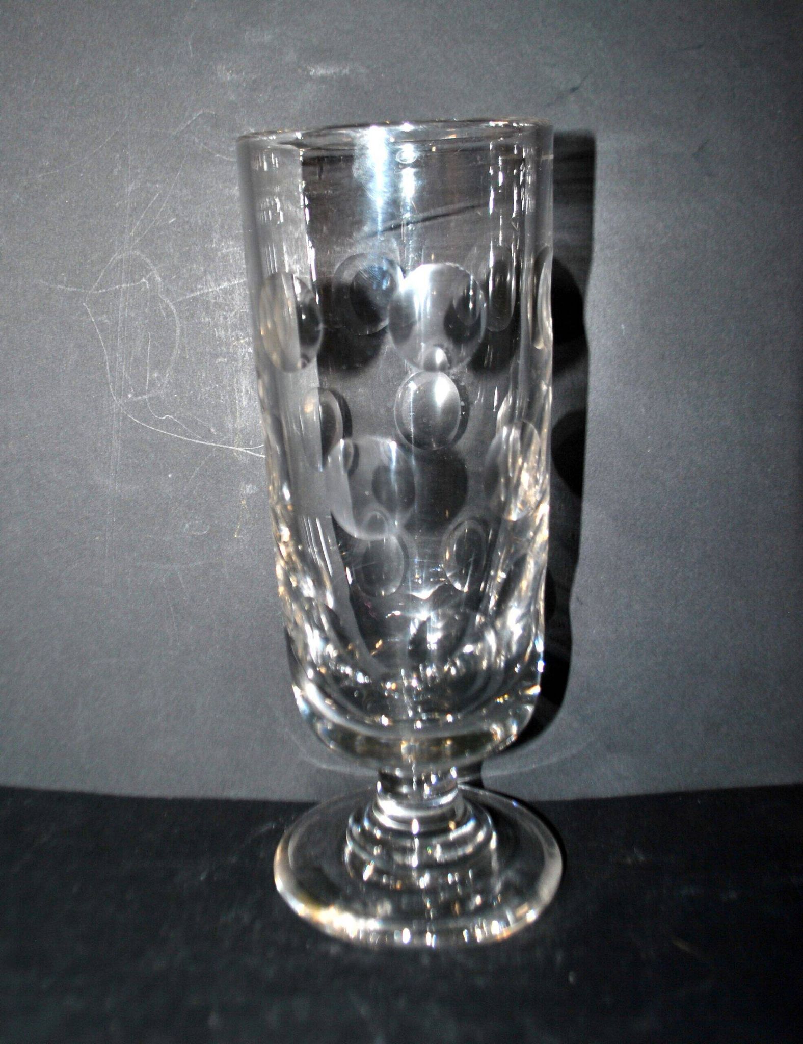 Verre à bière ancien en verre épais taillé – Pinte 50cl Bock BISTROT 1900