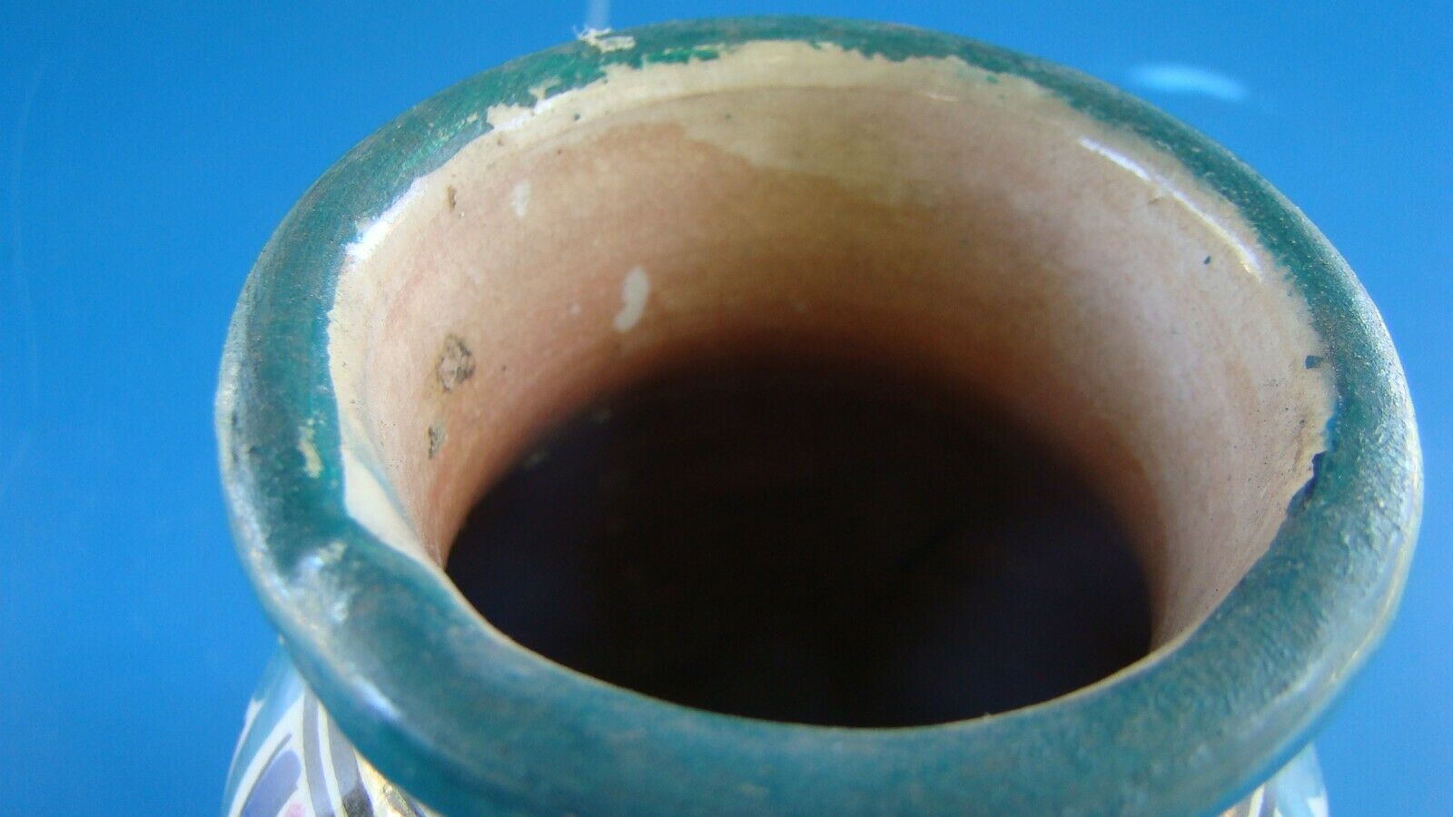 Iced and cracked ceramic vase