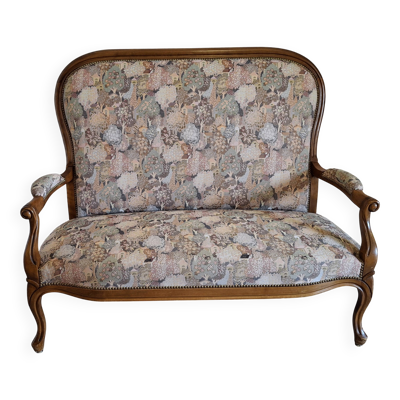 Banquette Voltaire 2 places – belle structure en bois – à repersonnaliser