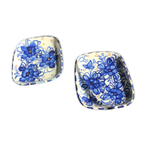 Set of 2 ceramic plates with flower patterns