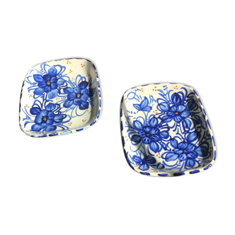 Lot de 2 assiettes en céramique à motifs fleurs
