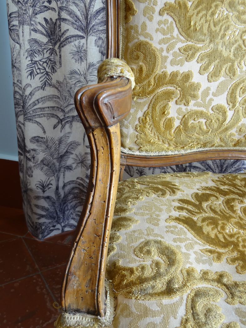 Counterpart of Louis XV period armchairs called "A la Reine"