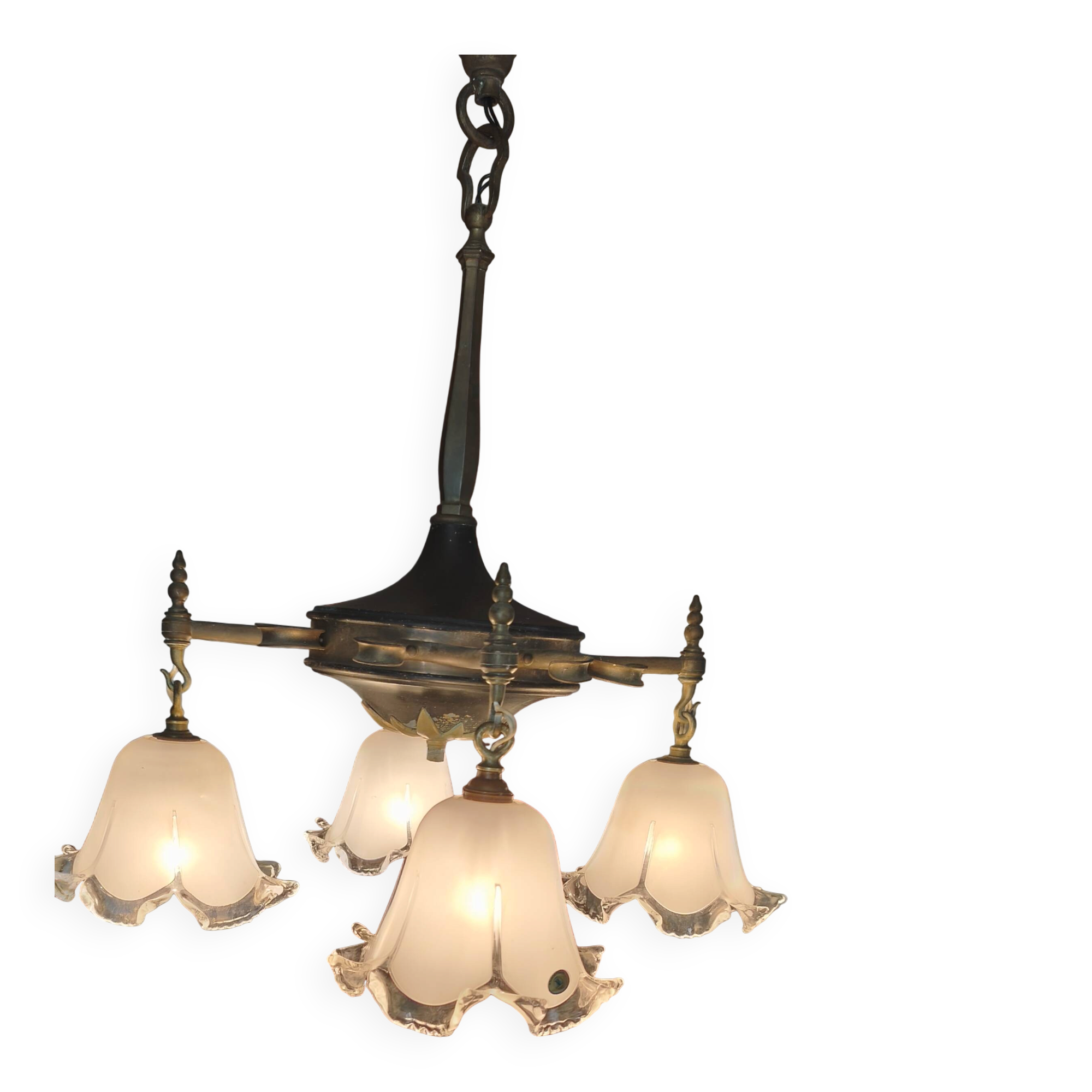 BRONZE LUSTRE 20th/NEO CLASSICAL STRUCTURE/BRONZE SUNFLOWER ROSETTE