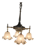 BRONZE LUSTRE 20th/NEO CLASSICAL STRUCTURE/BRONZE SUNFLOWER ROSETTE