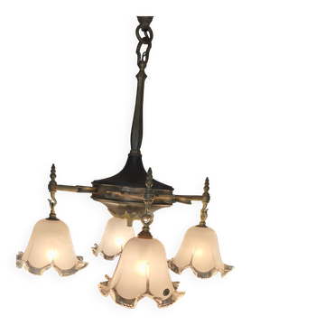 BRONZE LUSTRE 20th/NEO CLASSICAL STRUCTURE/BRONZE SUNFLOWER ROSETTE