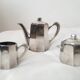 Ercuis 3-piece silver-plated metal coffee set – art deco style