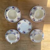 Tasses et soucoupes art déco Badonviller motif « tulipes «