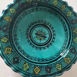 Moroccan handmade turquoise earthenware plate – Safi
