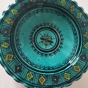 Moroccan handmade turquoise earthenware plate – Safi