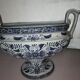 Delft earthenware planter with mill decoration